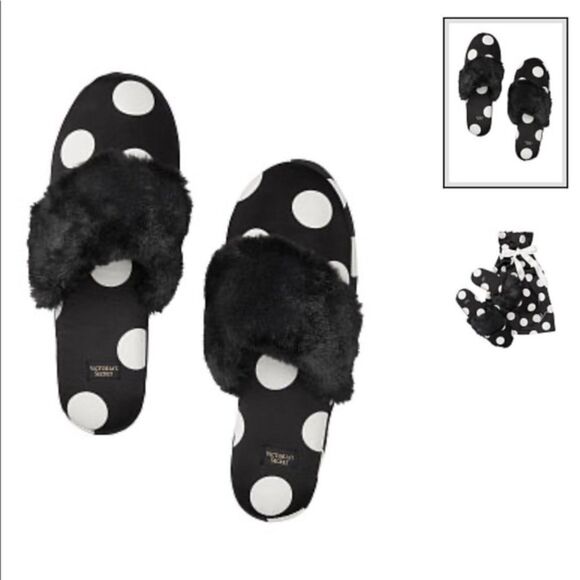 Victoria’s Secret Polka Dot Slippers - Picture 1 of 1